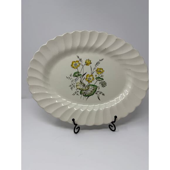 VINTAGE Staffordshire Myott Chatsworth Scalloped Edge Platter - Picture 1 of 8